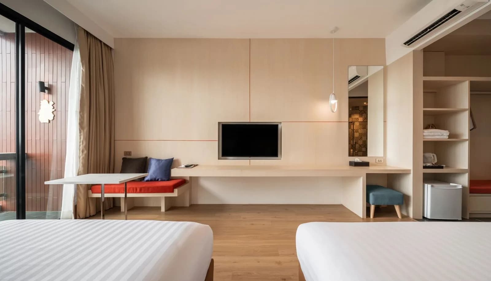 Built-in furniture at The Poem Hotel